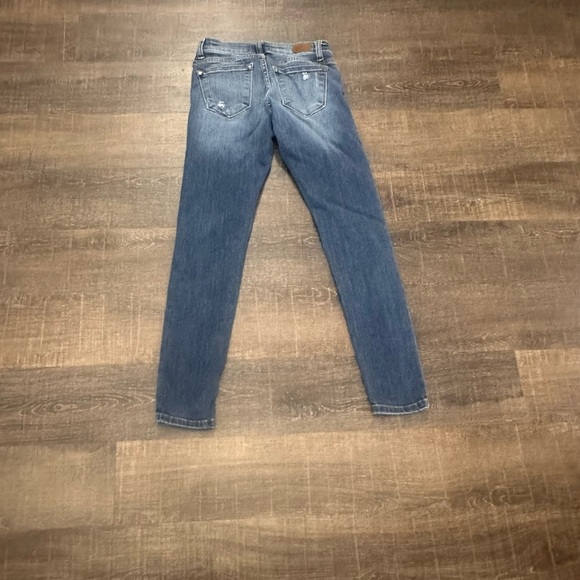 Judy Blue Jeans Womens Blue Skinny Buffalo Plaid Distressed Stretch Denim Size 3 - Picture 2 of 5